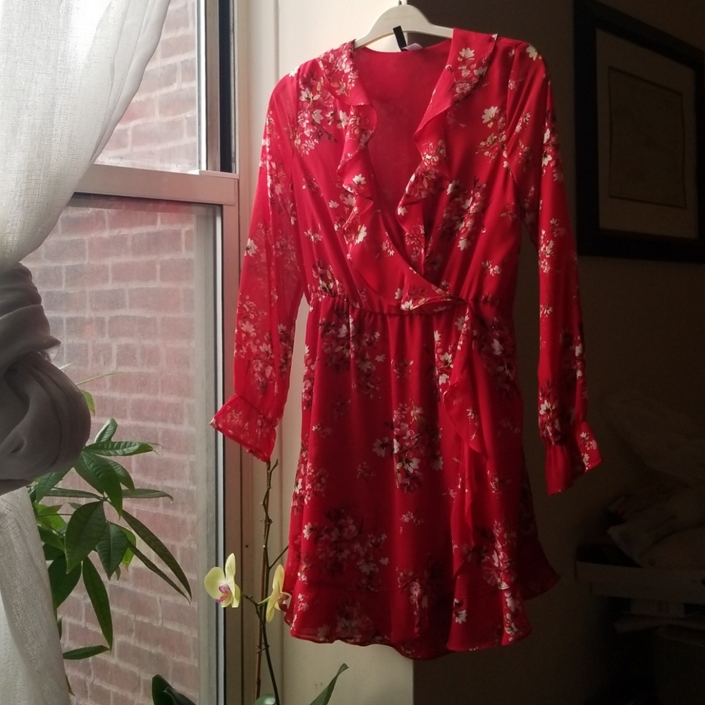 Romantic Ruby Ruffle Dress ❣ - Picture 4 of 5